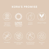 KORA Organics Corazón-rosado, facilita la absorción de nutrientes de los aceites faciales.