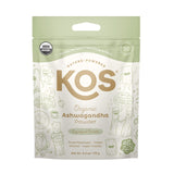KOS Ashwagandha Orgánica en frasco, polvo fino ideal para batidos.