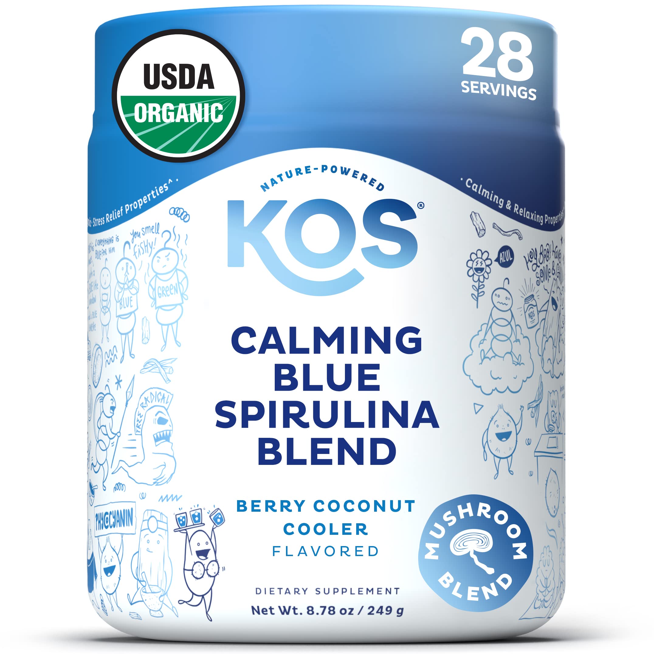Kos Mezcla Spirulina Azul Calma: bebida relajante para tomar fría o caliente