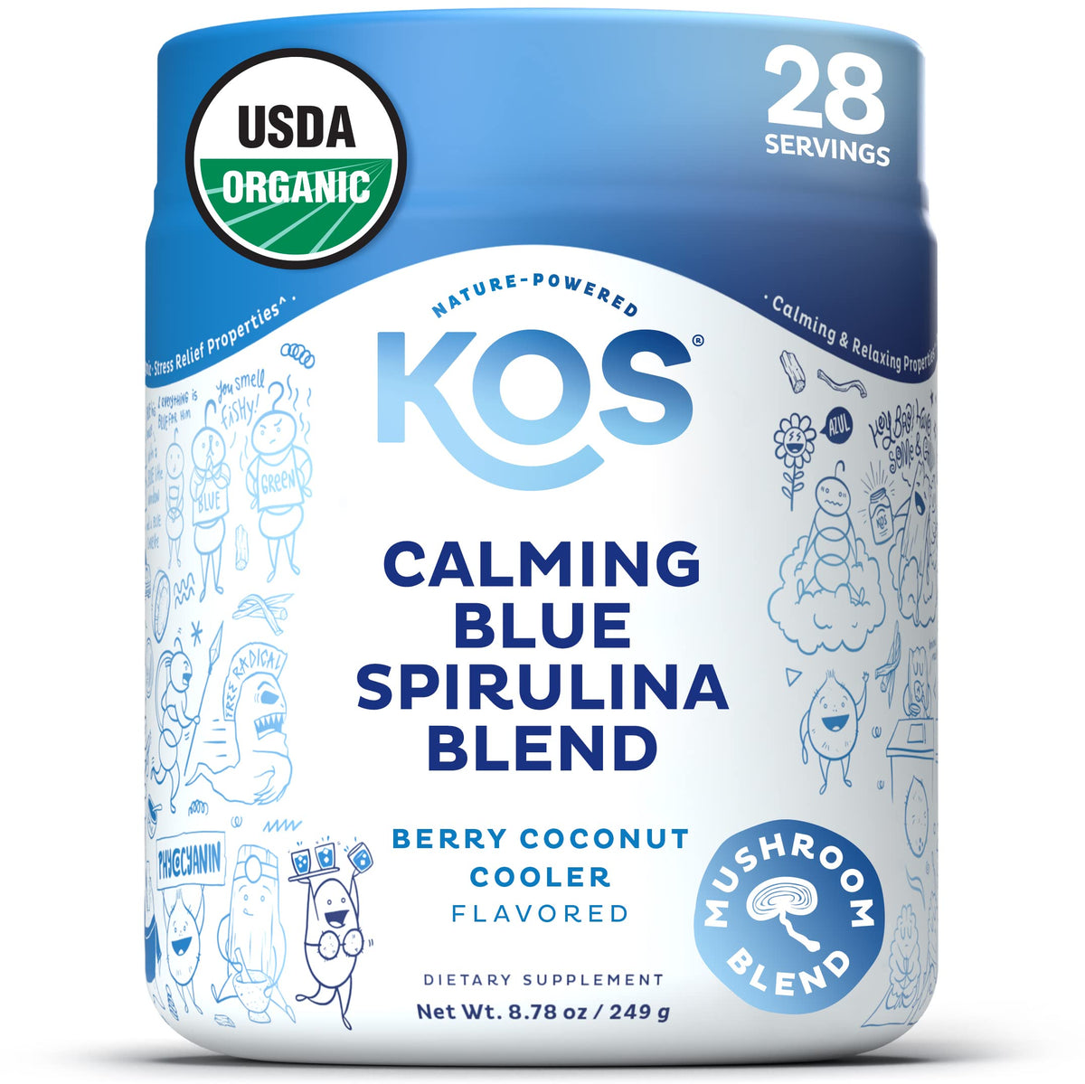 Kos Mezcla Spirulina Azul Calma: bebida relajante para tomar fría o caliente