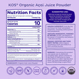 KOS Polvo de Açaí para smoothie, sabor afrutado y color vibrante