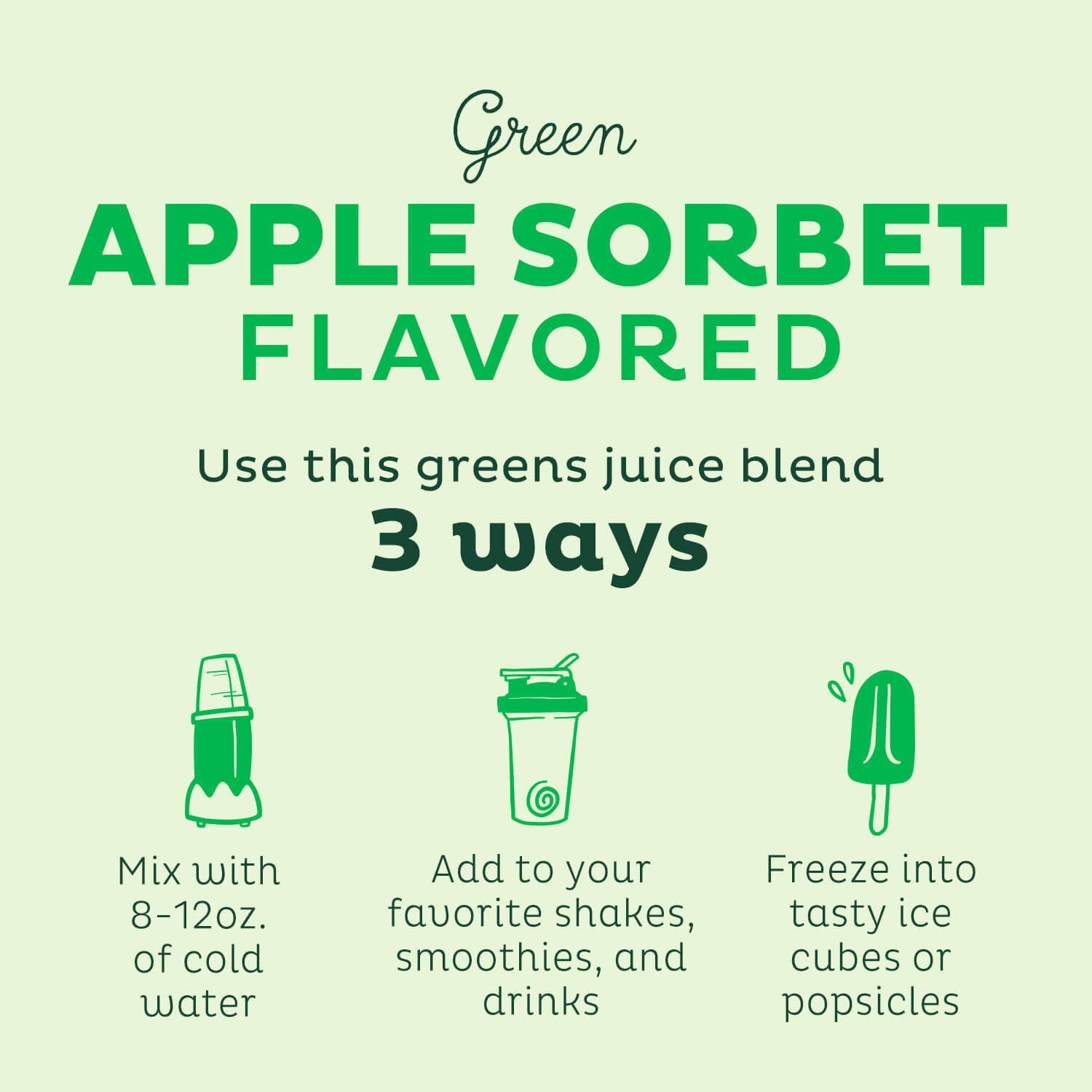 KOS Super Greens sabor manzana brinda experiencia fresca al beber
