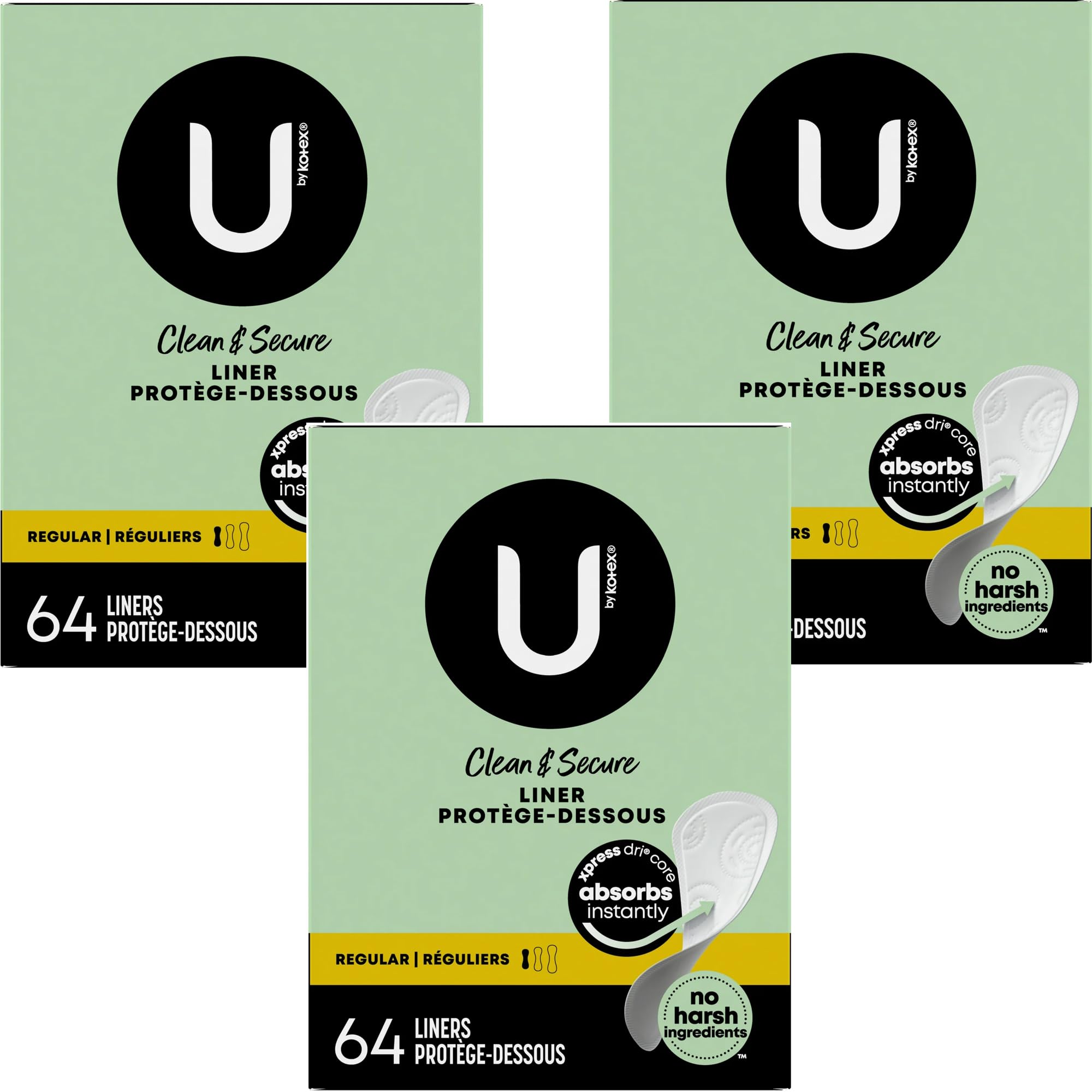 Kotex Lightdays Liners Regular con confort suave para uso diario.