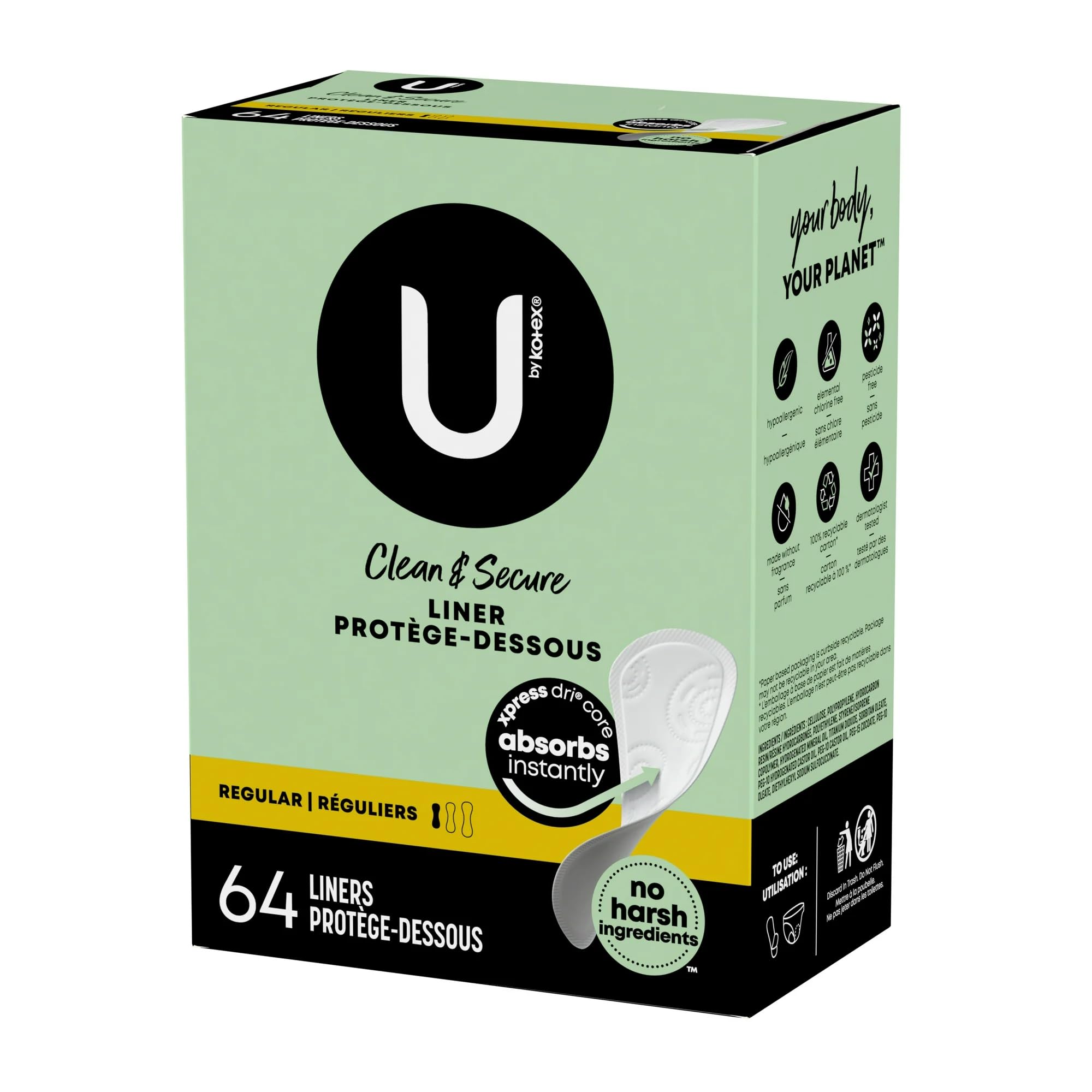 Kotex Lightdays Liners Regular, tejido transpirable para mayor frescura diaria.