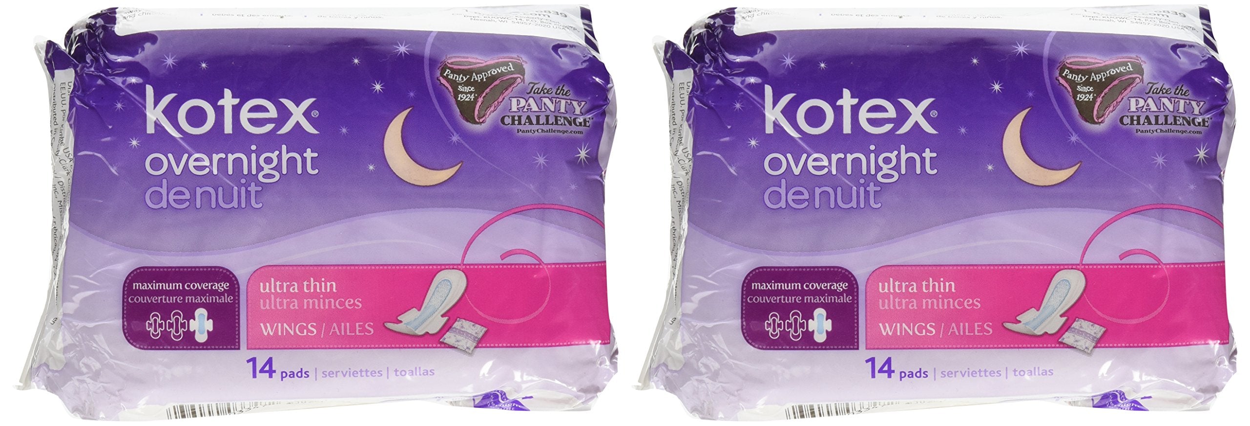 Kotex Noche Ultra Delgada con Alas muestra máxima cobertura para dormir sin preocupaciones.