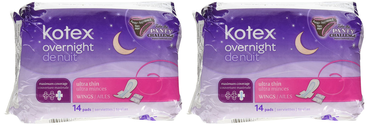 Kotex Noche Ultra Delgada con Alas muestra máxima cobertura para dormir sin preocupaciones.