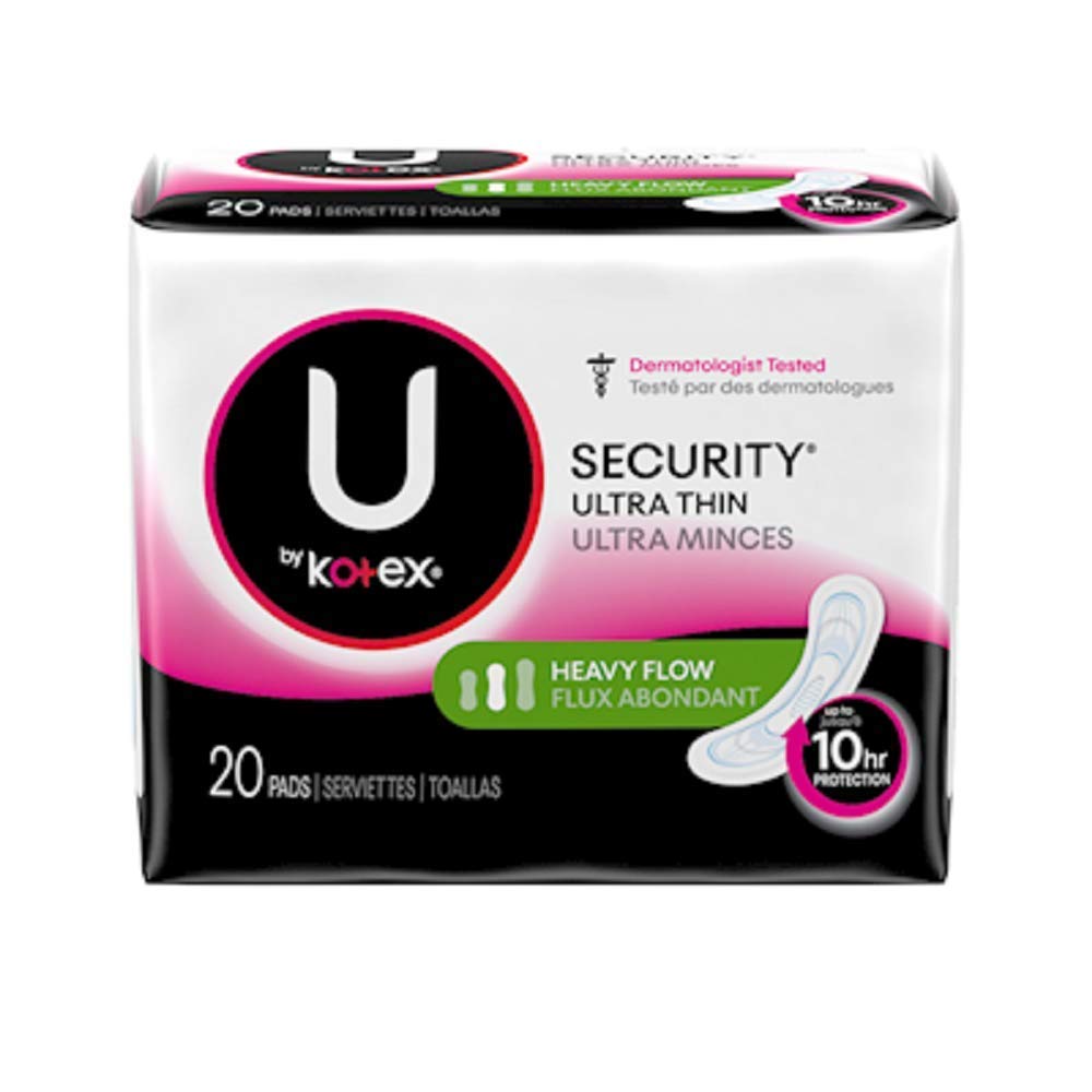 Kotex protector ultra delgado y largo, absorción rápida para flujo abundante