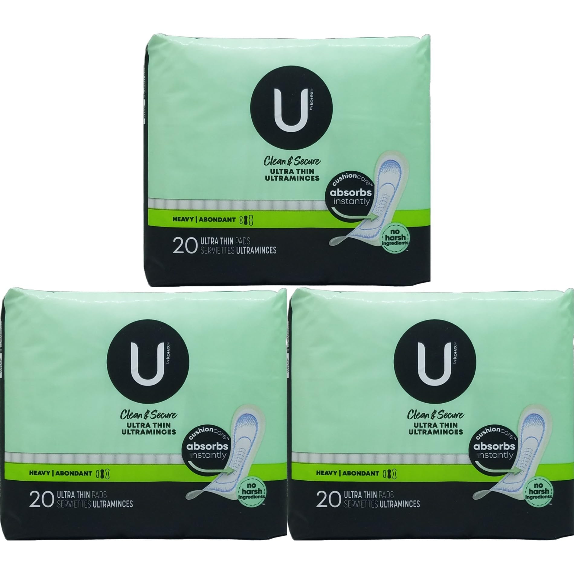 Kotex Security Ultra Finas Largas con empaque de 20 unidades para uso diario