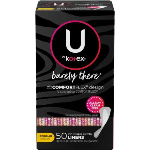 Kotex U by Kotex Barely There Thin Lines, empaque de 50 piezas, uso diario cómodo