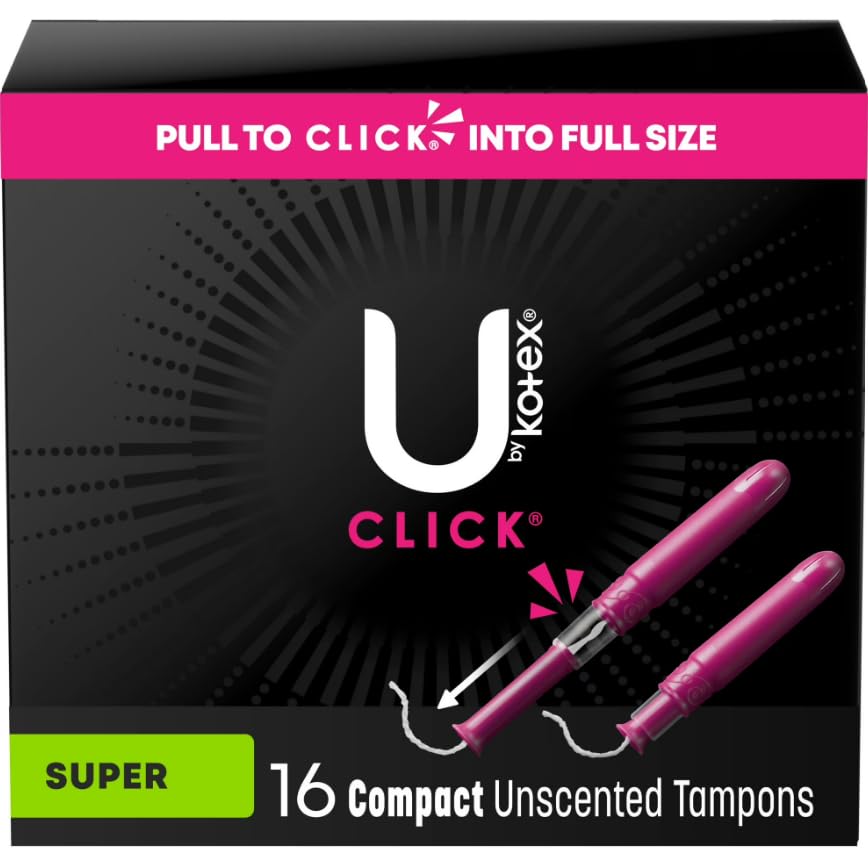 Kotex U Clic tampones: empaque compacto para uso discreto diario.