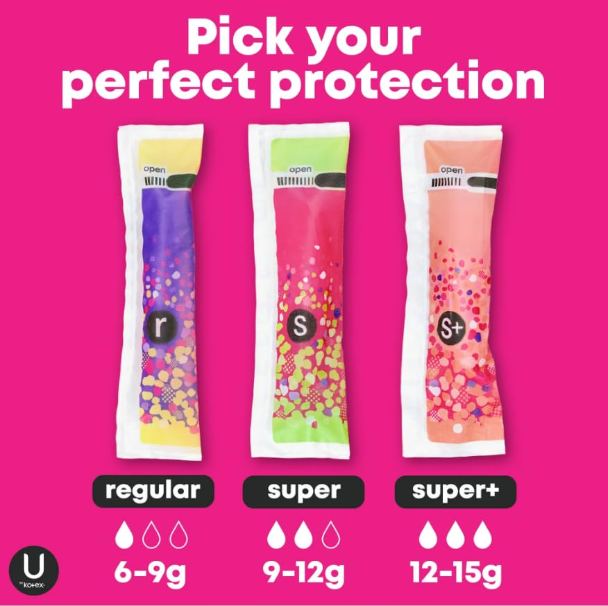 Kotex U Clic tampones: envueltos individualmente para higiene en viaje.