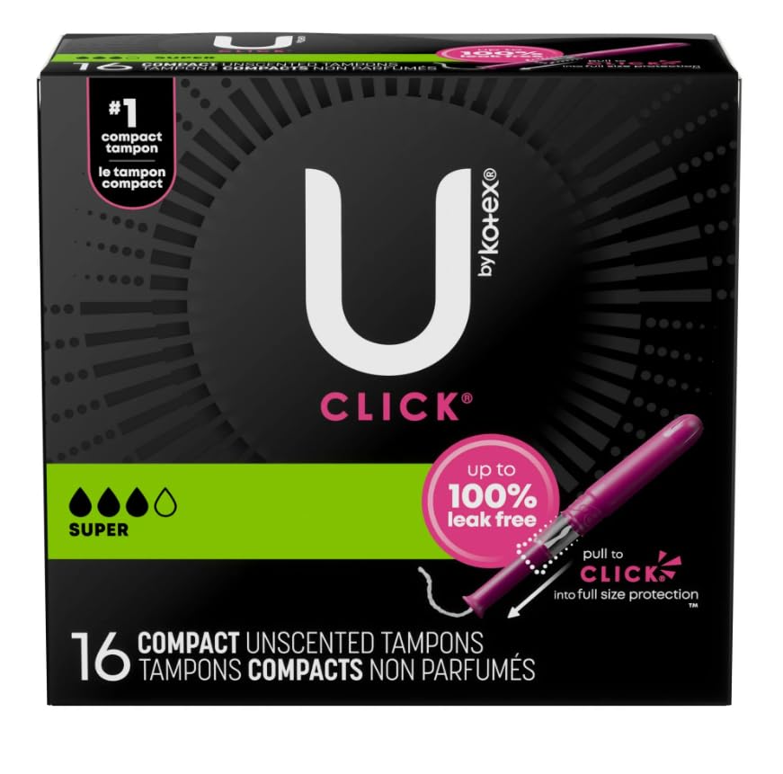 Kotex U Clic tampones: estuche de 16 unidades en pack de 4.