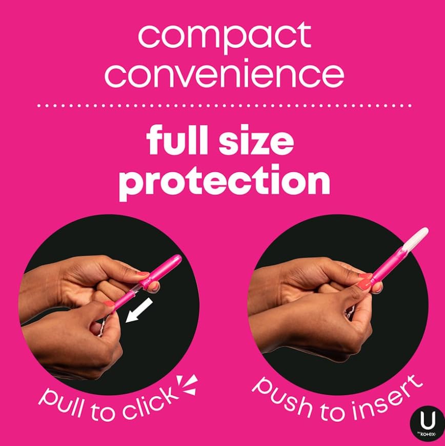 Kotex U Clic tampones: punta suave para inserción suave.