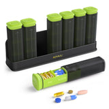 KOVIUU organizador semanal de pastillas 3x día en verde para una semana organizada.
