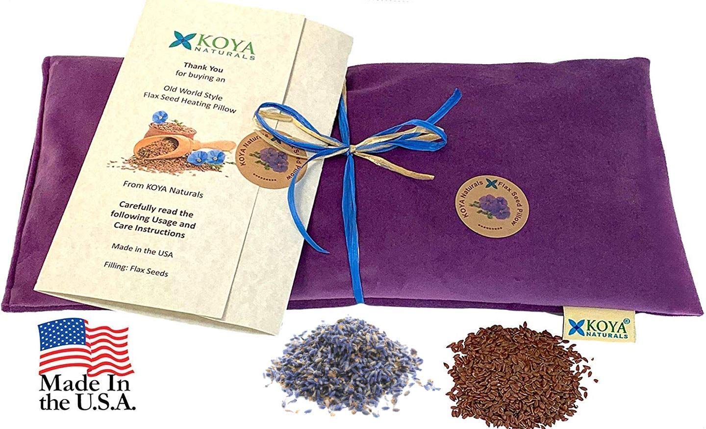 KOYA Naturals almohadilla de linaza, calor profundo y húmedo para mayor confort.