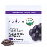 KOYAH Maqui frasco con cápsulas de 600 mg para uso diario.