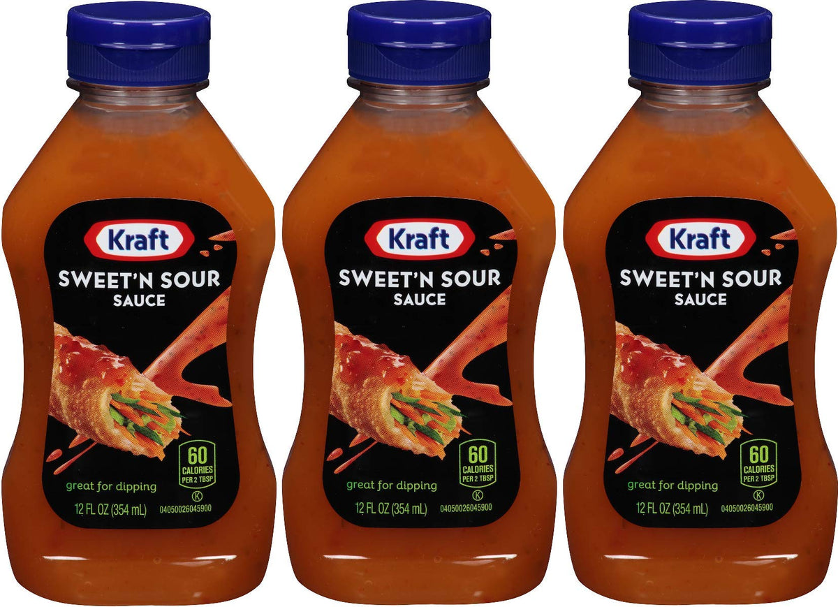 Kraft salsa dulce y agria, botella 12oz, ideal para pizzas y salteados.