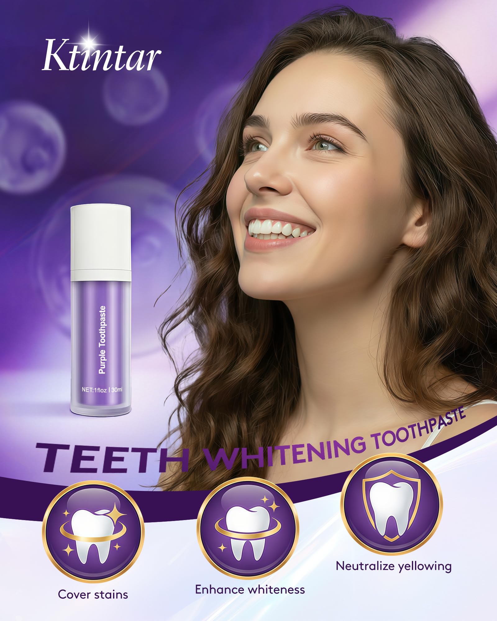 Tubo de 30 ml de Ktintar Purpura, aplicación fácil.