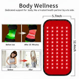 Tapete KTS para cintura con terapia de luz roja, uso relajante.