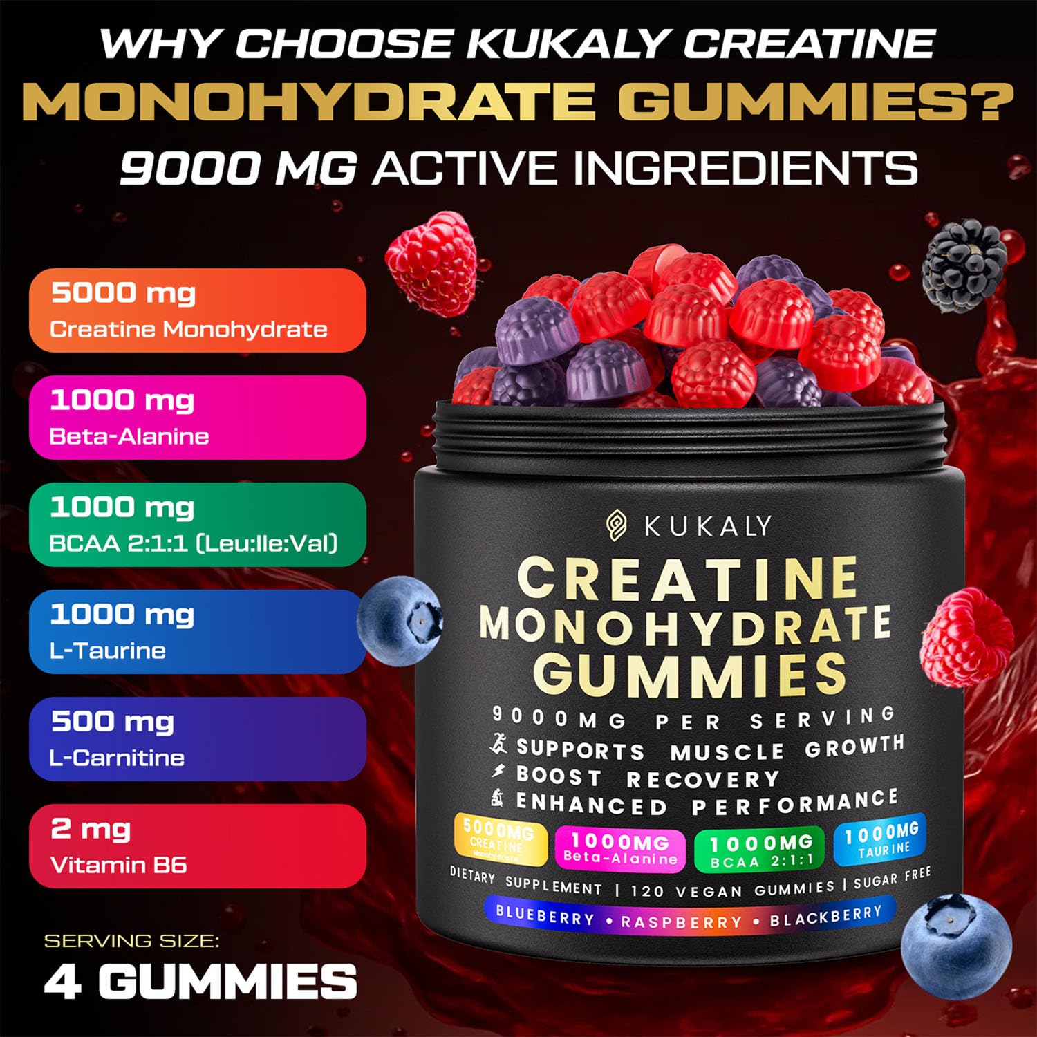 Kukaly gominolas de creatina, variedad de sabores para entrenos diarios