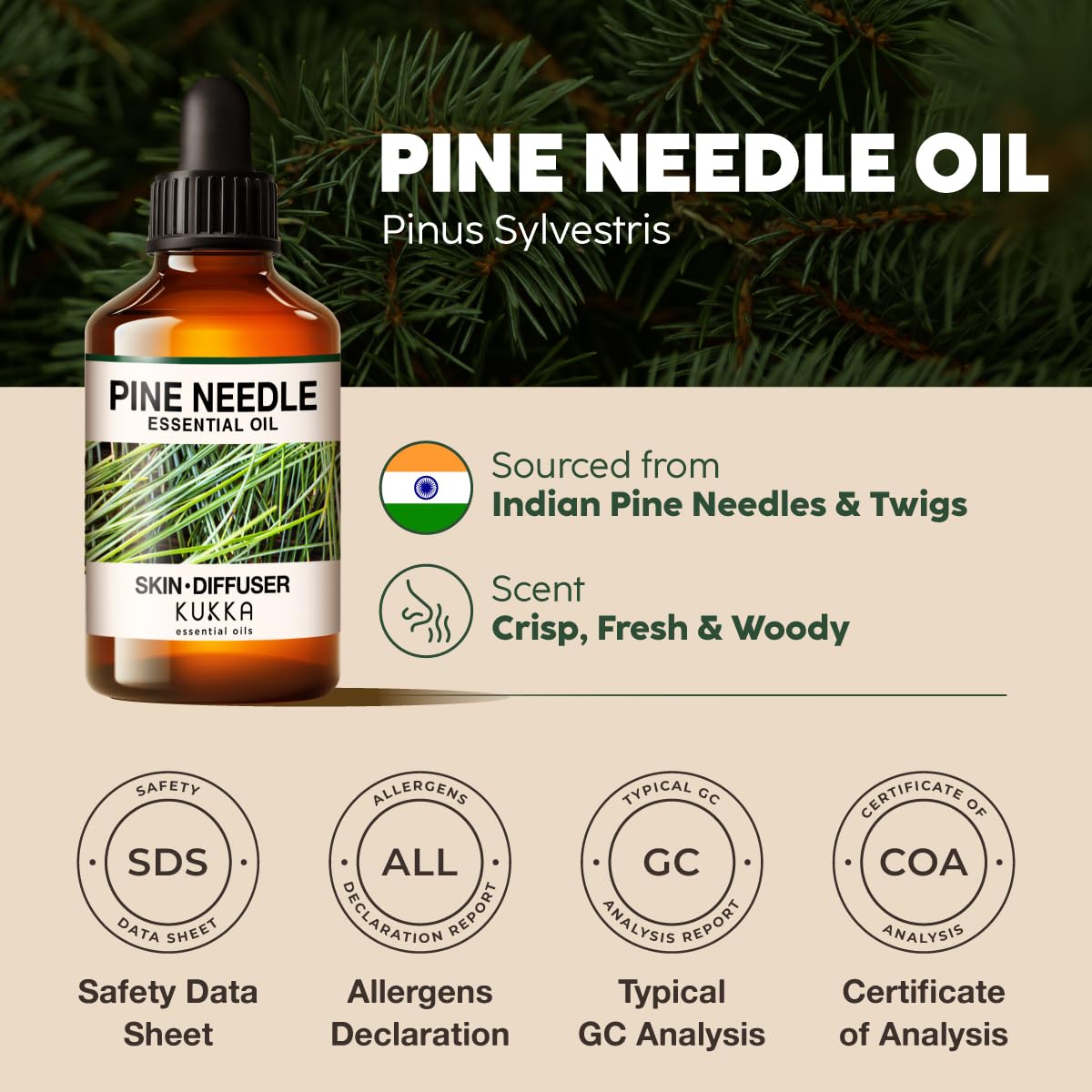Kukka Aceite de Pino para Spray Corporal: bruma suave para la piel.