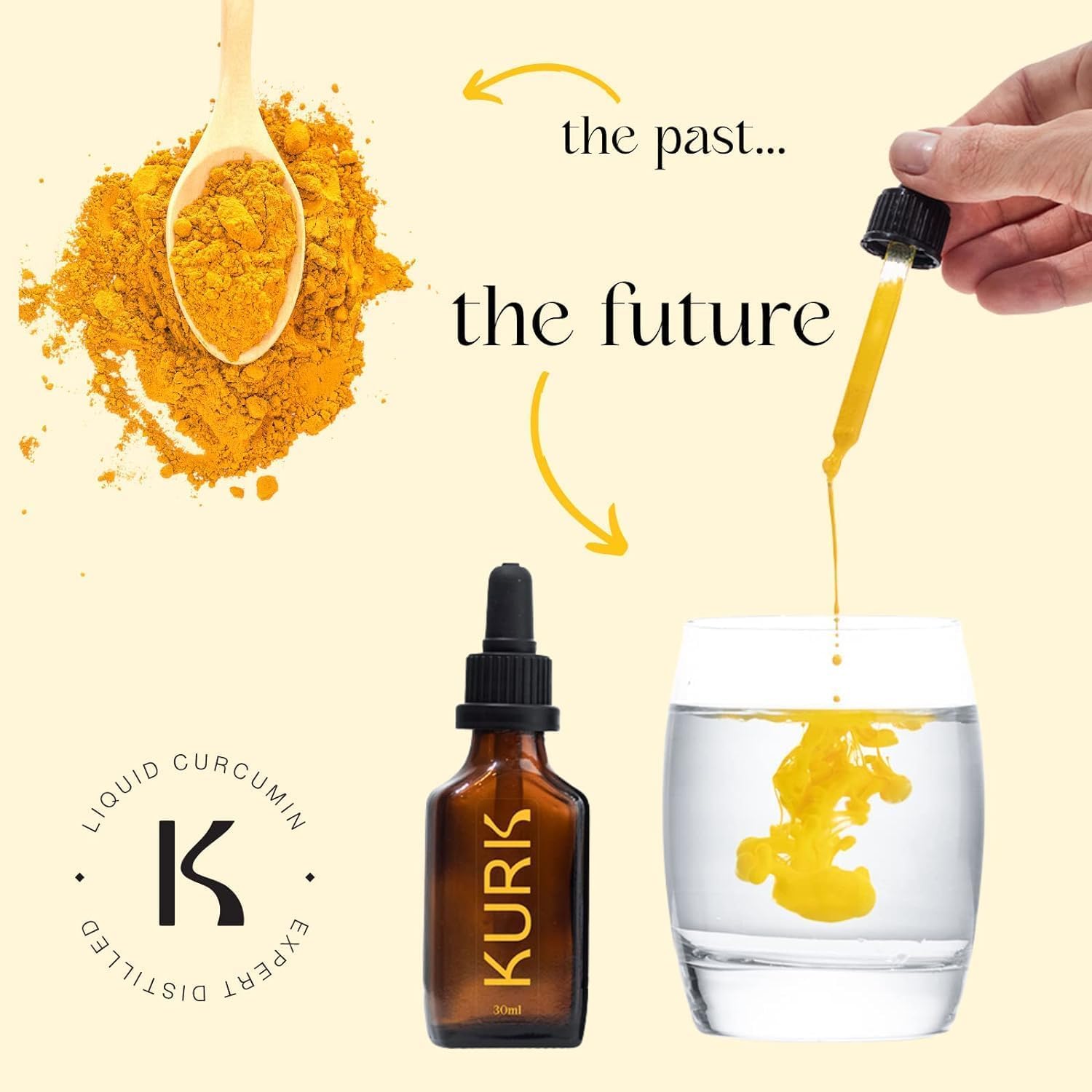 Kurk Essential curcuma hecho en EE. UU. con control de calidad