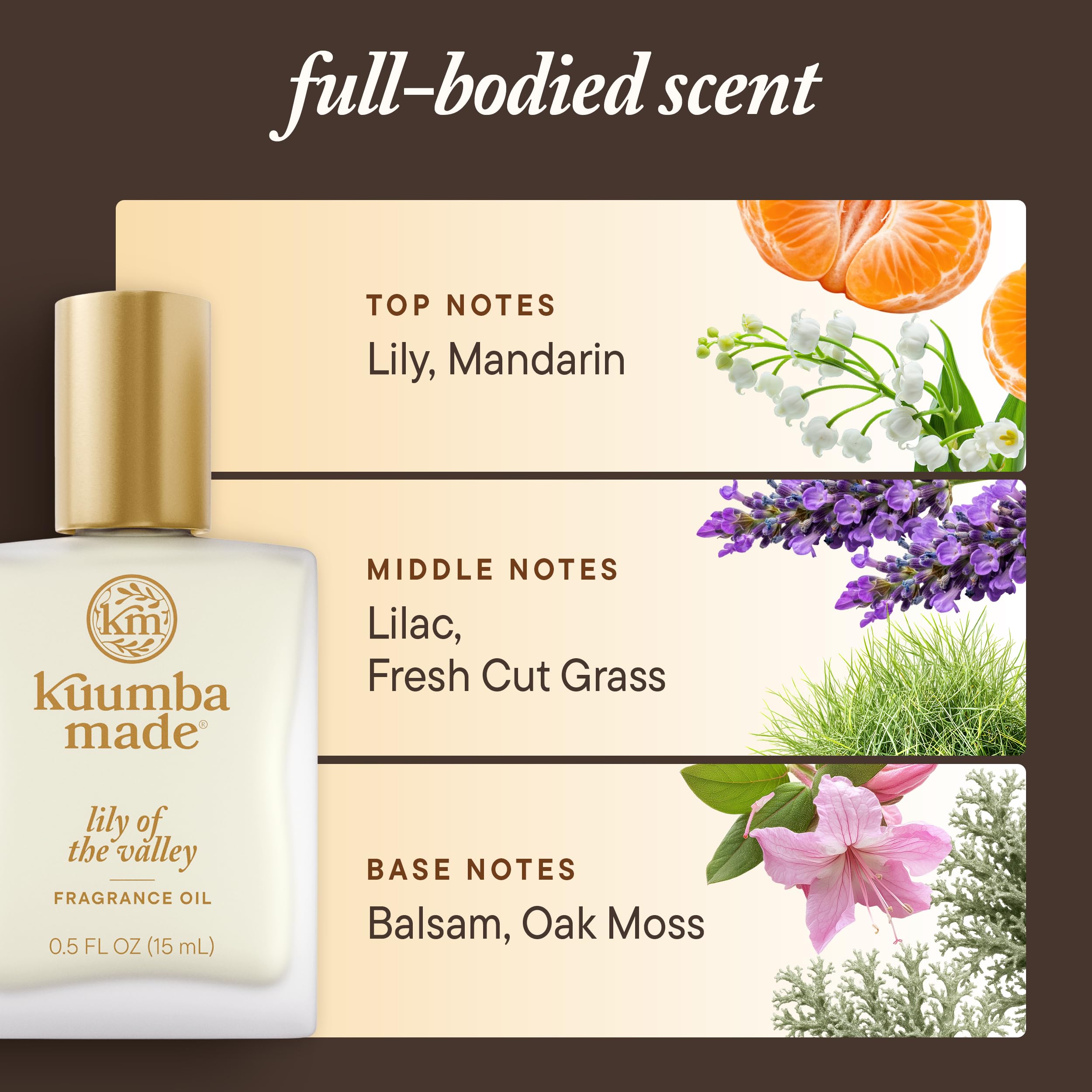 Kuumba Made Lirio de los Valles, frasco compacto, perfecto para bolso y viaje.