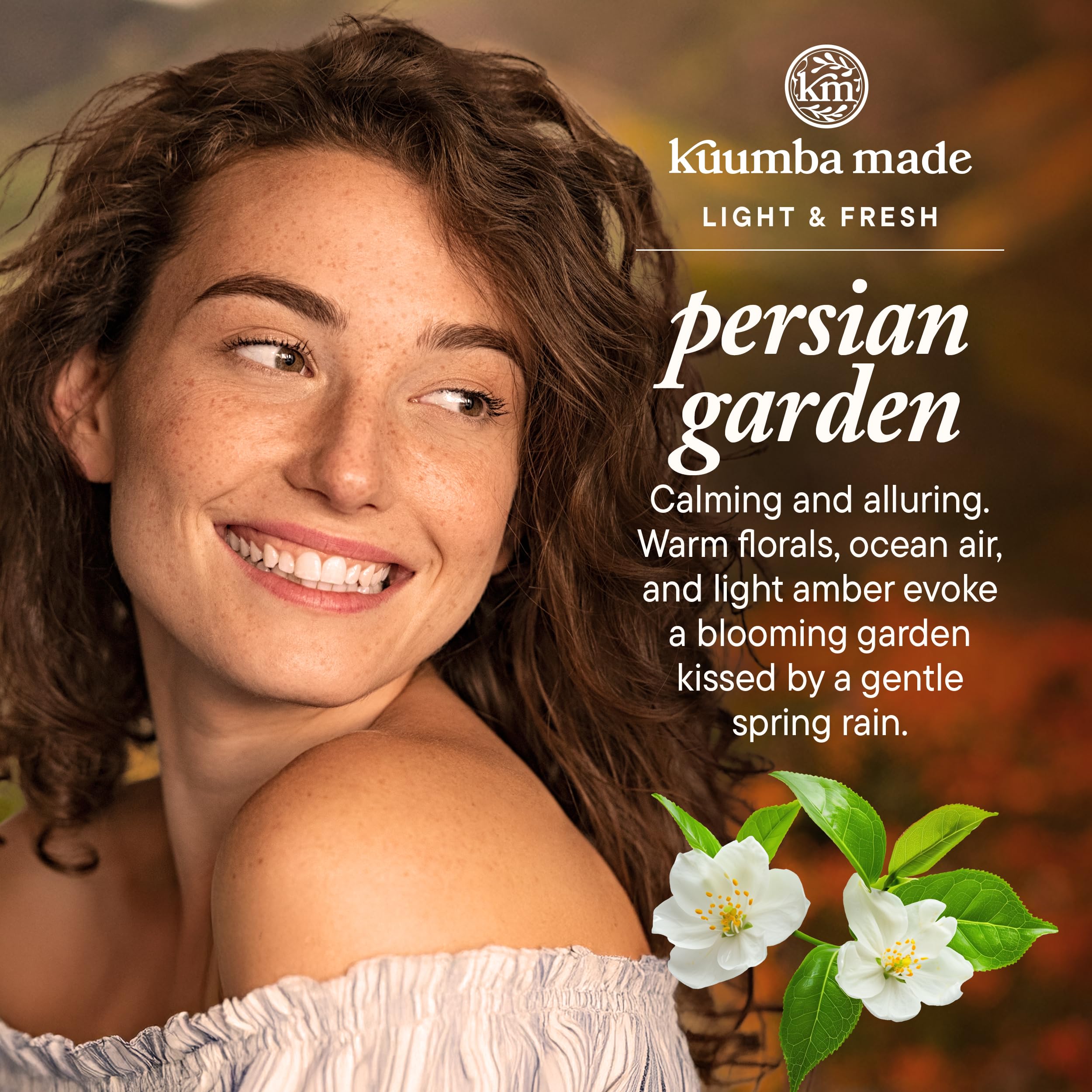 Duración prolongada del aroma con Kuumba Made Persian Garden.