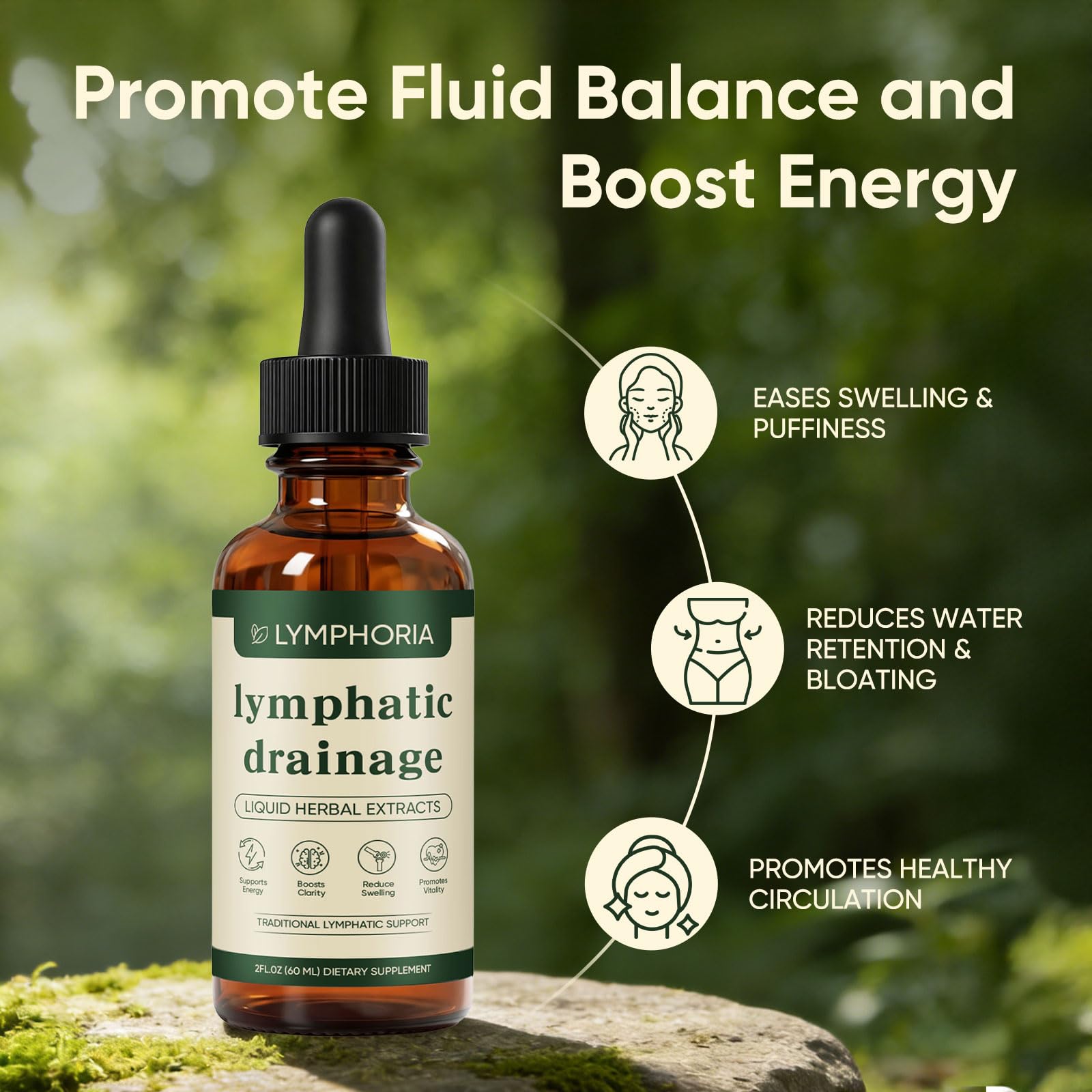 KXVUDE Lymphoria, fórmula natural de hierbas, apoyo linfático