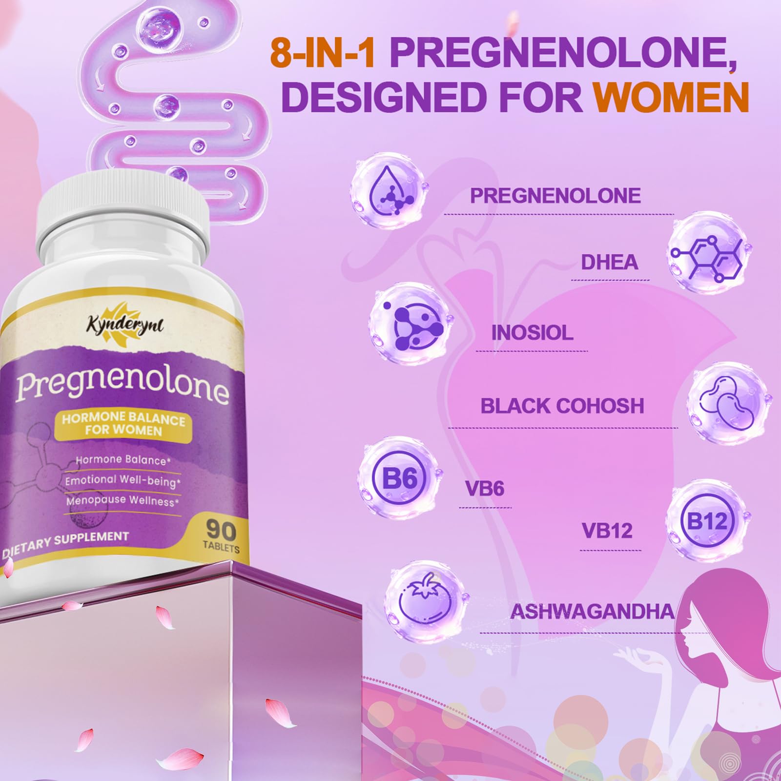 Kynderynl con ashwagandha, opción vegana para bienestar sostenido.