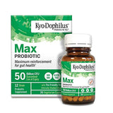 Kyo-Dophilus Max Probiotics: caja frontal, destaca 50 mil millones CFU y 12 cepas.