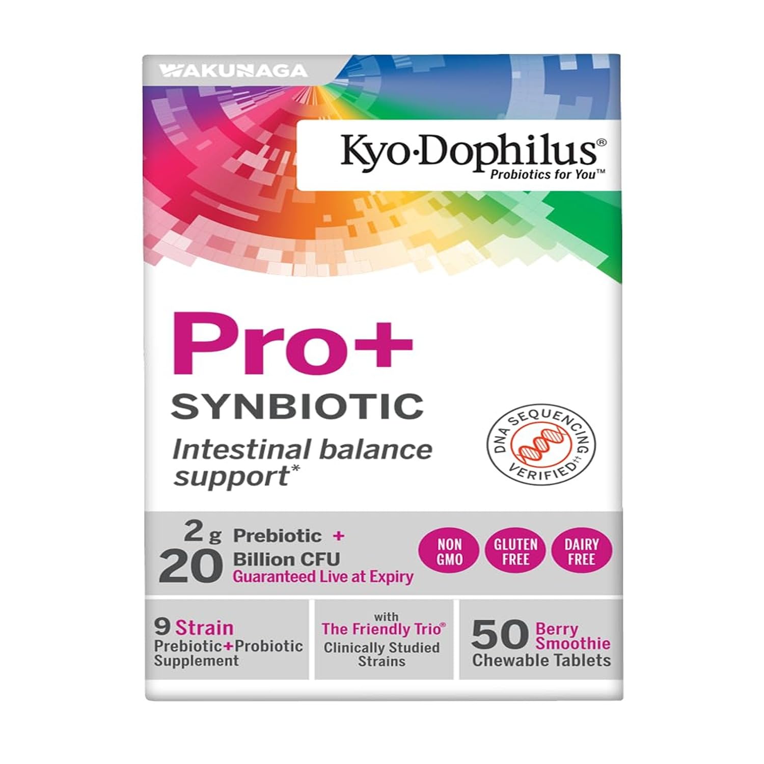 Kyo-Dophilus Pro+ Synbiotic dosis diaria en paquete práctico