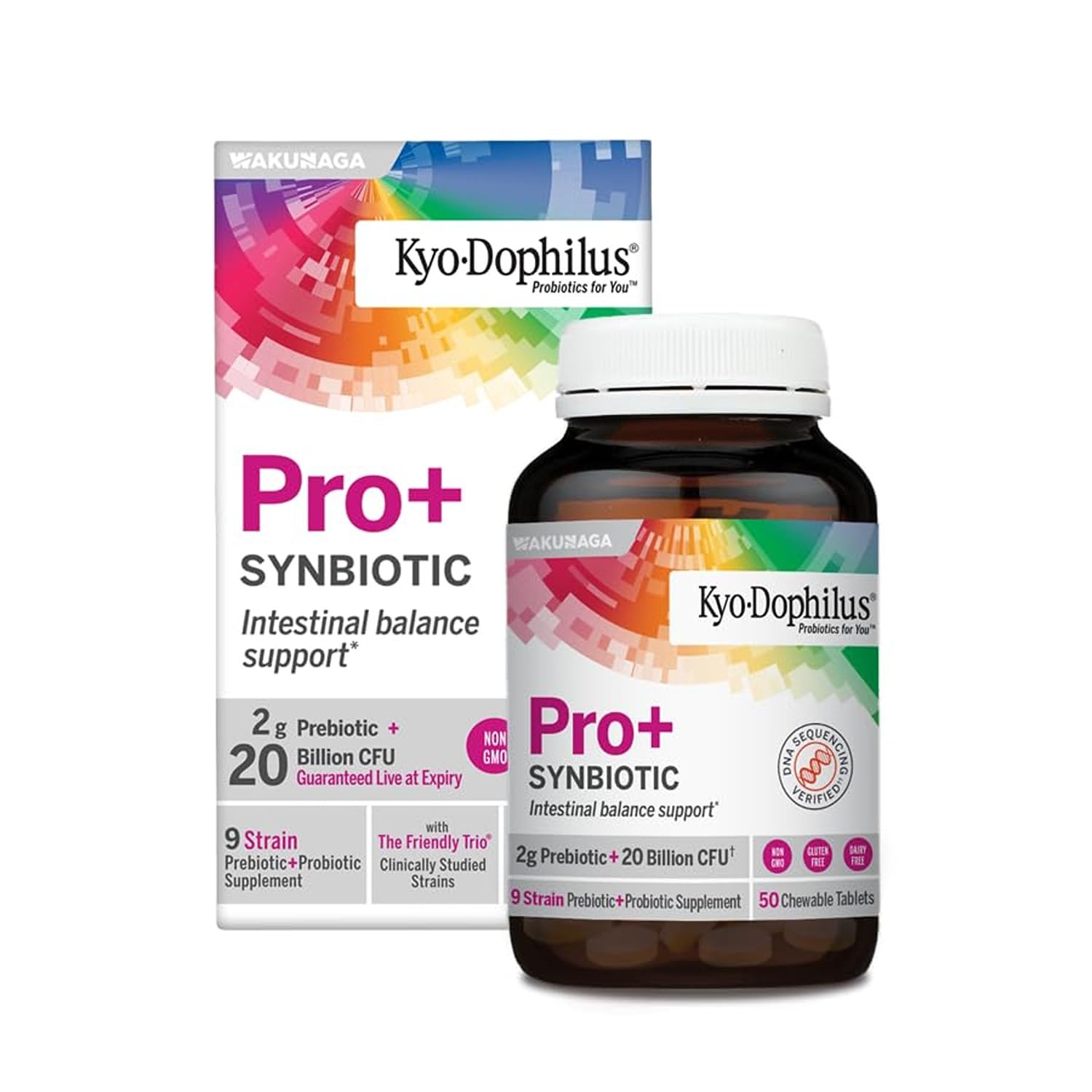 Kyo-Dophilus Pro+ Synbiotic tableta masticable para apoyo digestivo diario