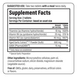 Kyolic Aged Garlic Extract Formula 101, etiqueta: información clara sobre ingredientes naturales.