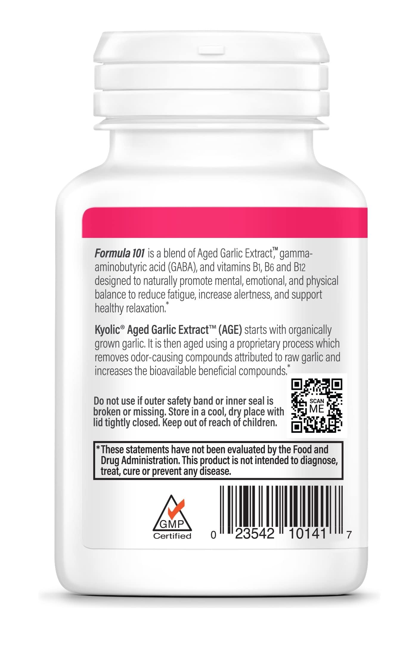Kyolic Aged Garlic Extract Formula 101, presentación: frasco listo para tu rutina de bienestar.