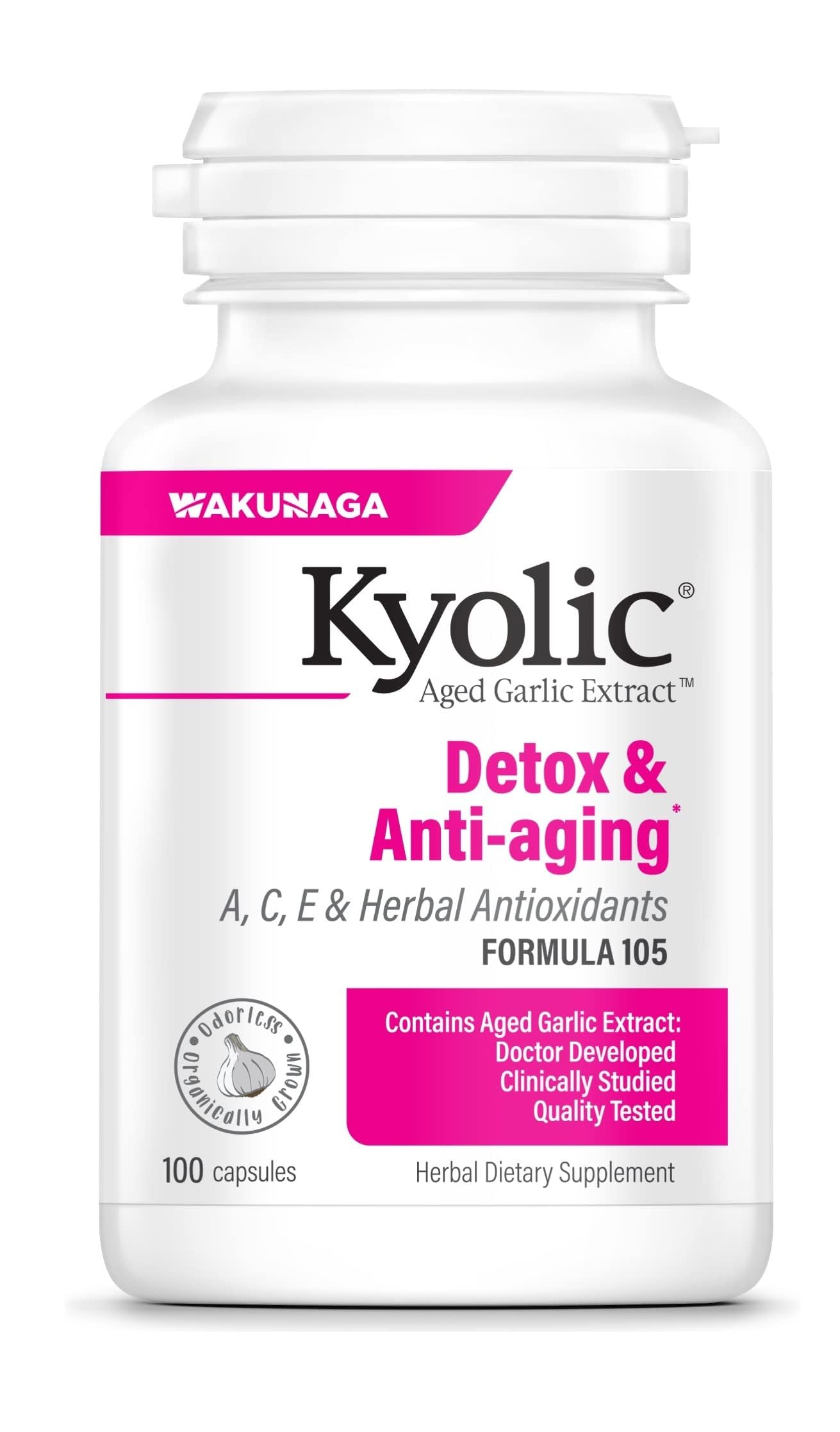 Kyolic extracto de ajo envejecido 105, detox suave para tu rutina diaria.