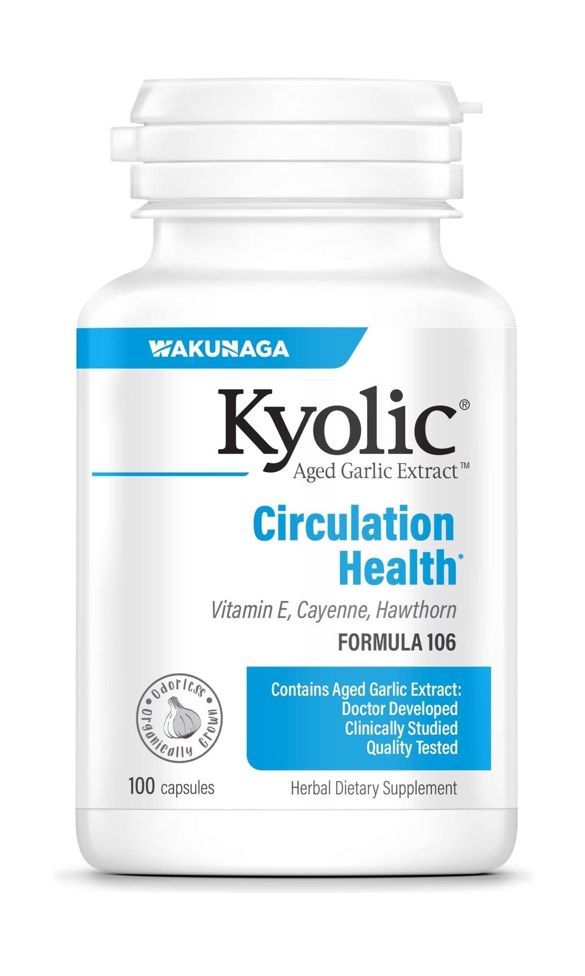 Kyolic Ajo Envejecido Formula 106 cápsulas: soporte a la circulación saludable diaria