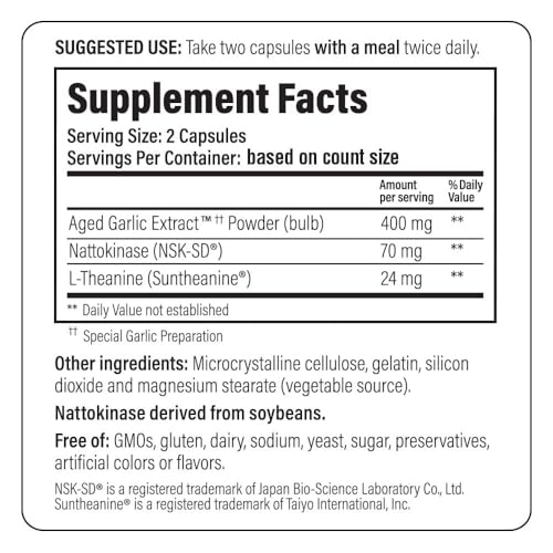 Capsulas Kyolic 109, formato suave para consumo diario sin mal sabor.