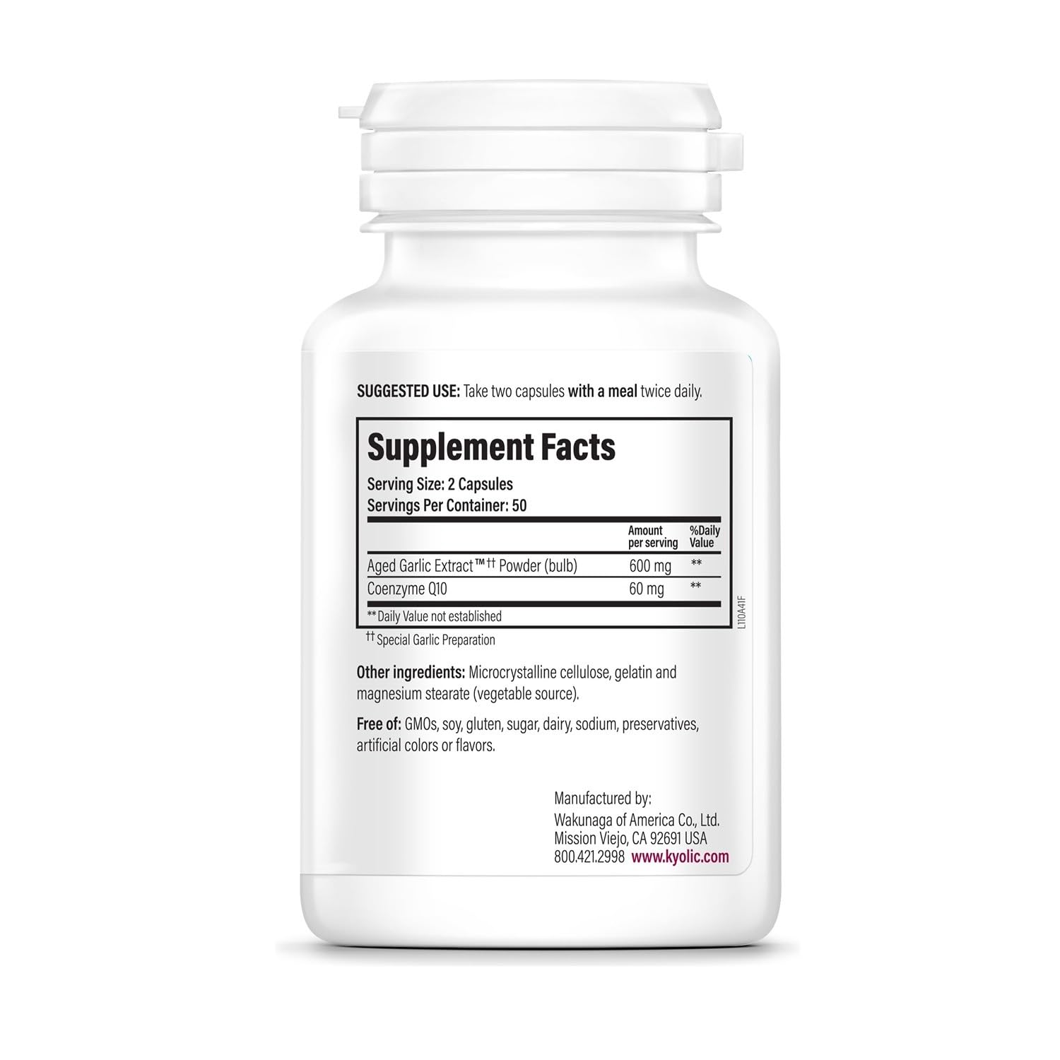 Kyolic CoQ10, cápsulas para energía celular y soporte cardiovascular.