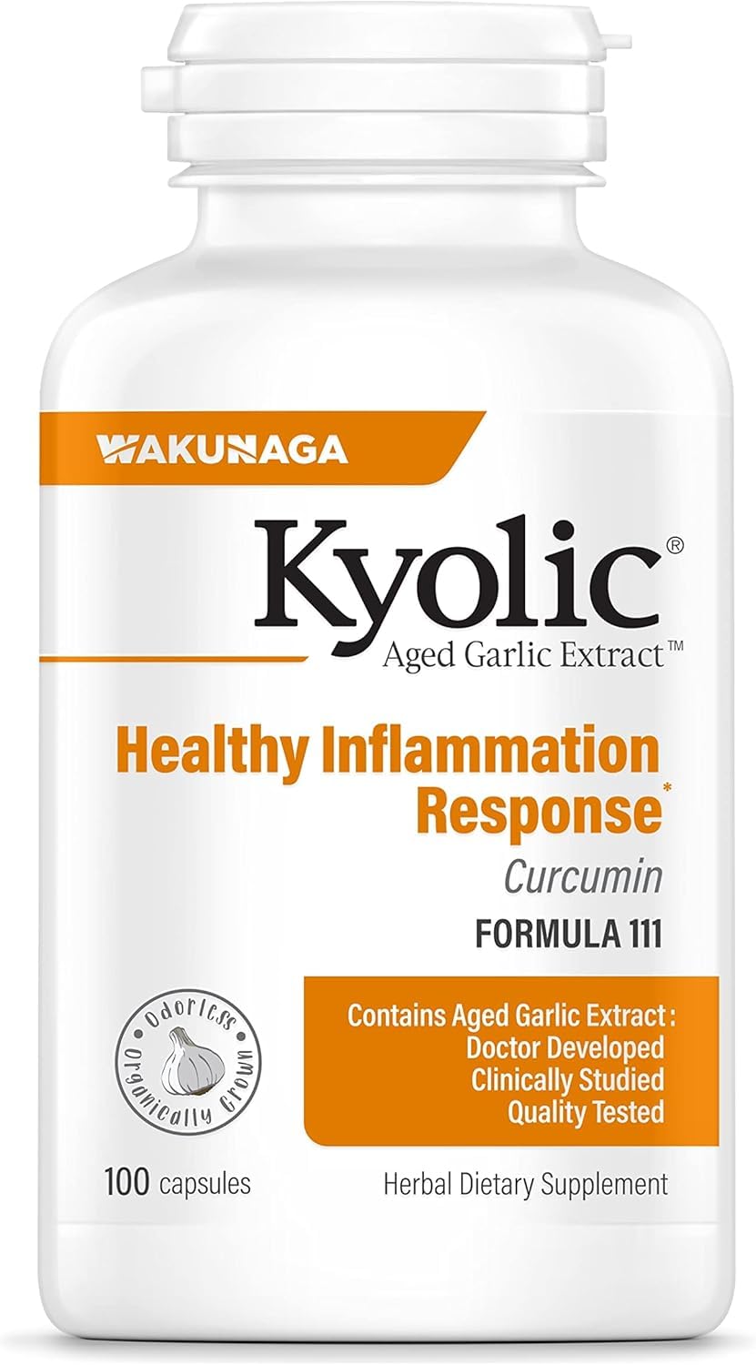 Kyolic Curcumin bote frontal para apoyo a la inflamación equilibrada.