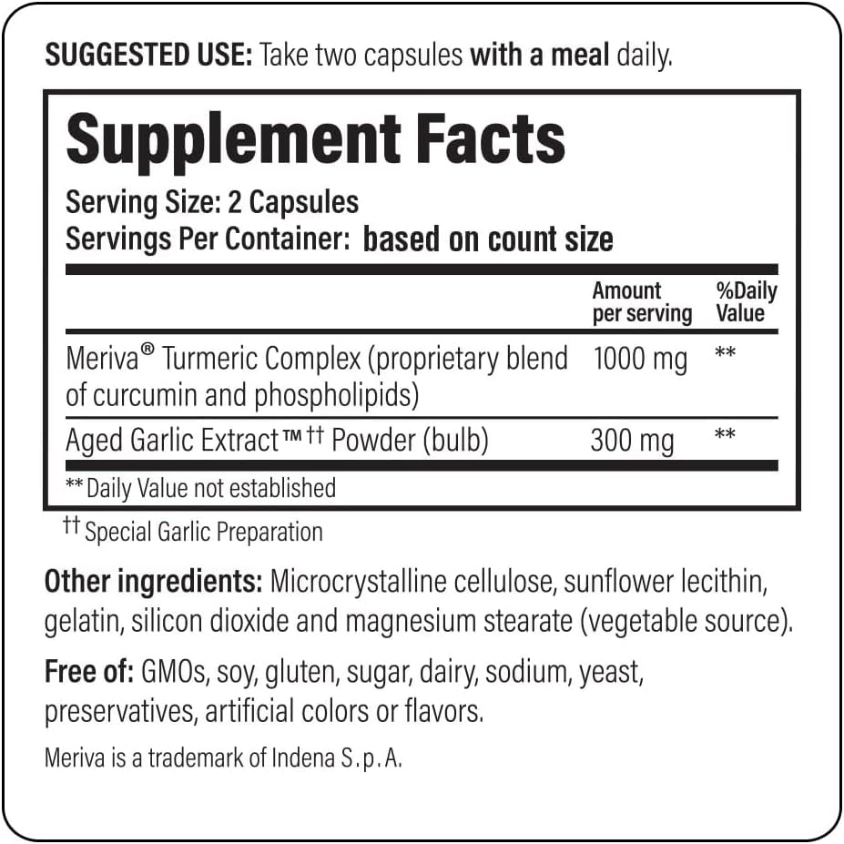 Cápsula suave Kyolic Curcumin, fácil de tragar.