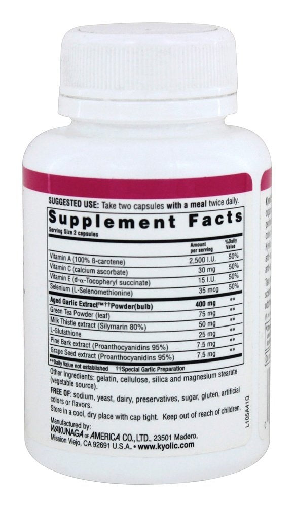 Kyolic Detox Anti-Edad Mezcla Ingredientes: apoyo antioxidante para desintoxicación diaria.