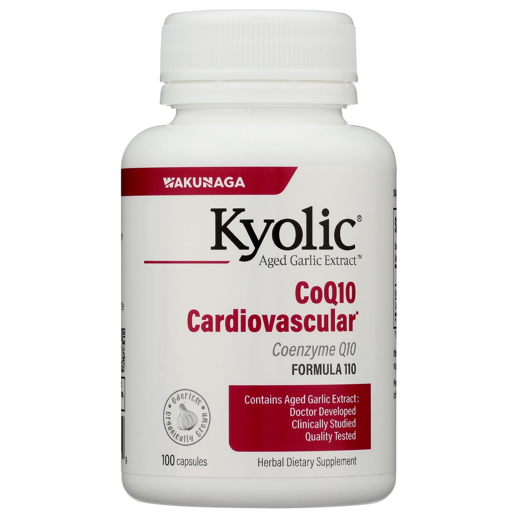 Kyolic Aged Garlic Extract en botella para apoyar la salud cardiovascular.