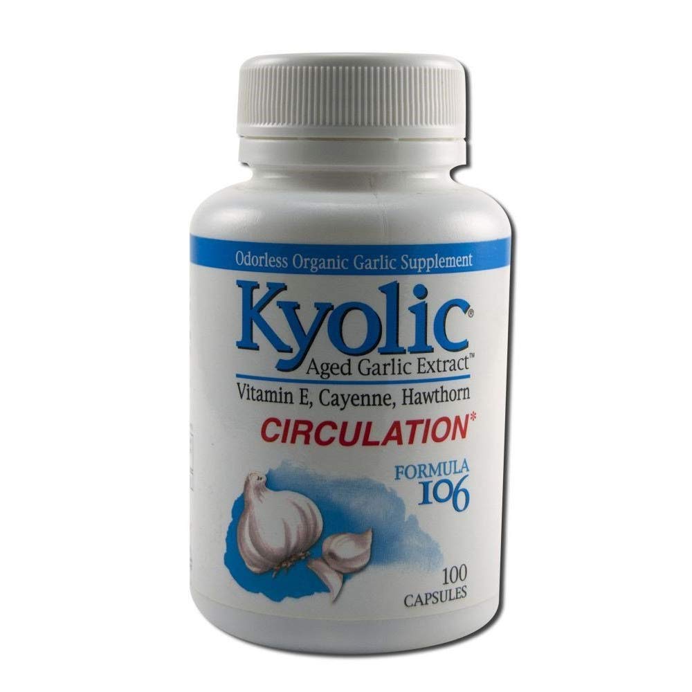Kyolic Formula 106, botella de cápsulas, apoyo suave a la circulación