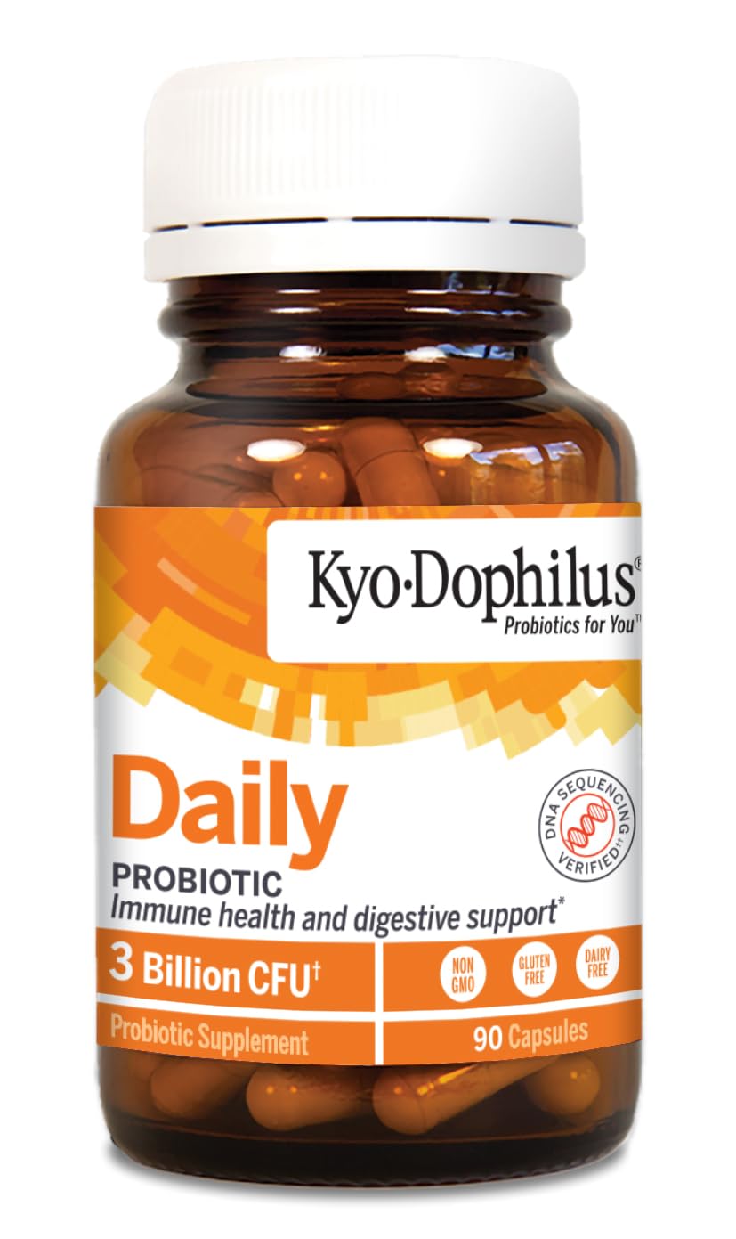 Kyolic Kyo-Dophilus cápsulas alineadas para uso diario