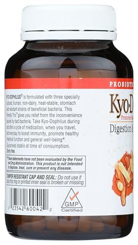 Kyolic Kyo-Dophilus envase transparente para ver la dosis diaria