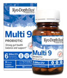 Kyolic Kyo-Dophilus Multi 9 Probiotic: bote con cápsulas para apoyo digestivo diario.