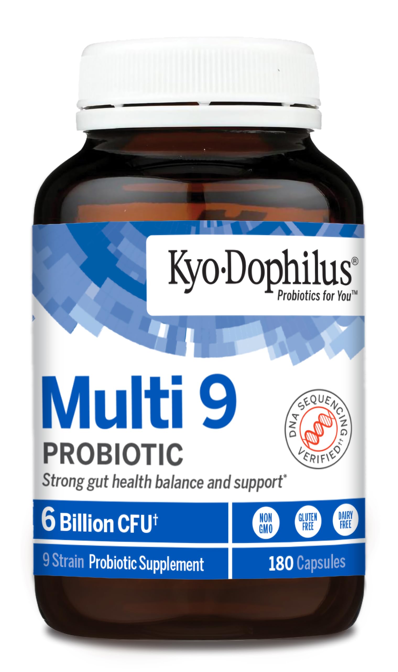 Cápsulas probióticas Kyolic para apoyo digestivo diario.