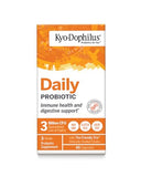 Frente del envase Kyolic Kyo-Dophilus con las tres cepas para salud intestinal