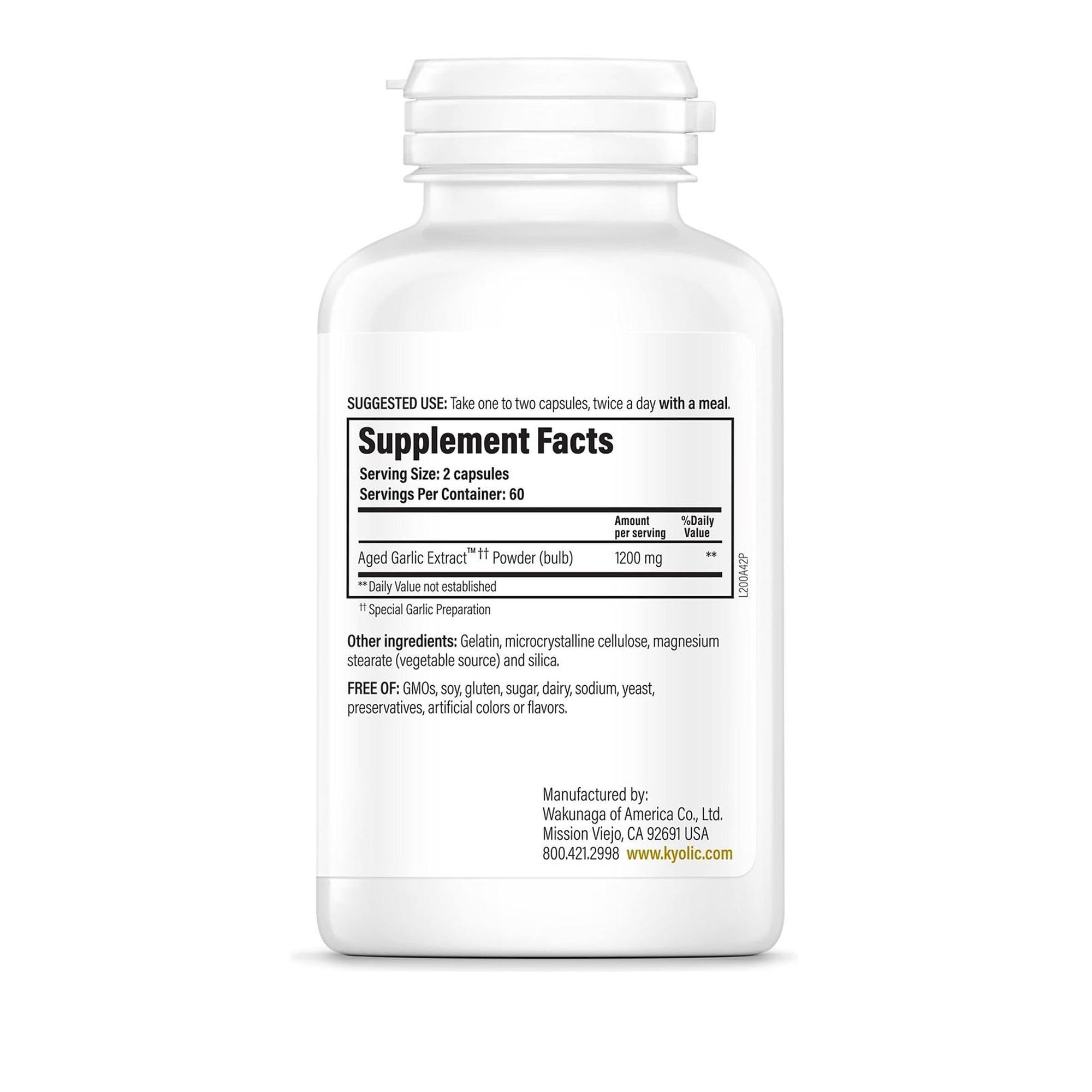 Etiqueta Kyolic Reserve: ingredientes y uso recomendado para apoyo general.
